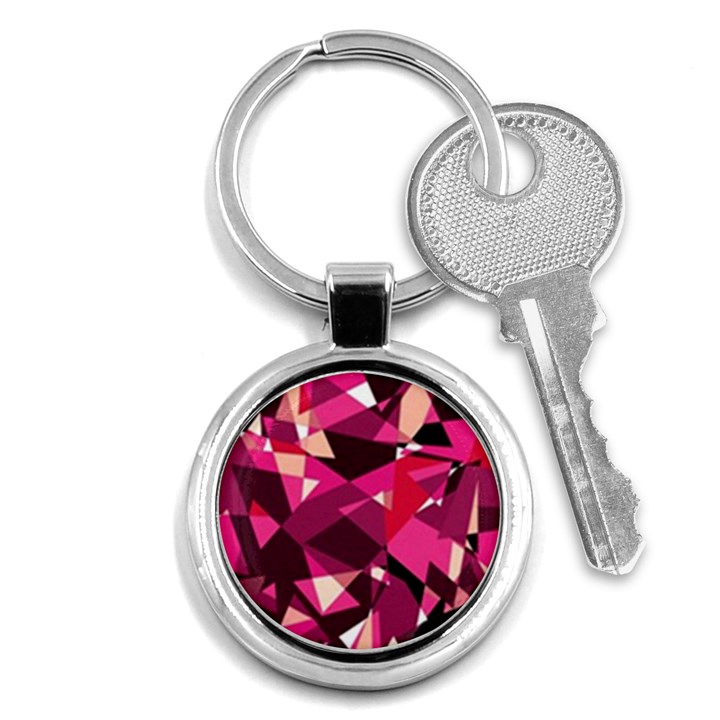 Red broken glass Key Chains (Round) 