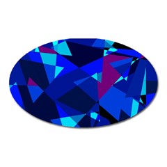 Blue Broken Glass Oval Magnet by Valentinaart