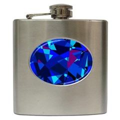 Blue Broken Glass Hip Flask (6 Oz) by Valentinaart