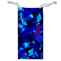 Blue Broken Glass Jewelry Bags by Valentinaart