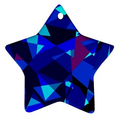 Blue Broken Glass Star Ornament (two Sides)  by Valentinaart