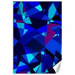 Blue Broken Glass Canvas 24  X 36  by Valentinaart