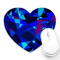 Blue Broken Glass Heart Mousepads by Valentinaart