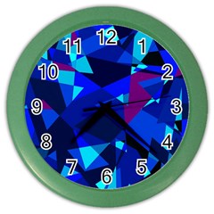 Blue Broken Glass Color Wall Clocks by Valentinaart