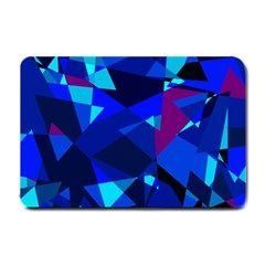 Blue Broken Glass Small Doormat  by Valentinaart