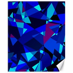 Blue Broken Glass Canvas 11  X 14   by Valentinaart