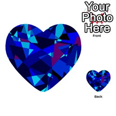 Blue Broken Glass Multi-purpose Cards (heart)  by Valentinaart