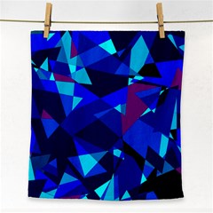 Blue Broken Glass Face Towel by Valentinaart