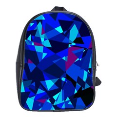 Blue Broken Glass School Bags(large)  by Valentinaart