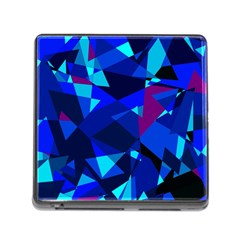 Blue Broken Glass Memory Card Reader (square) by Valentinaart