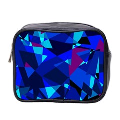 Blue Broken Glass Mini Toiletries Bag 2-side by Valentinaart