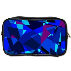 Blue Broken Glass Toiletries Bags by Valentinaart