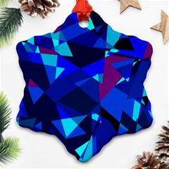 Blue Broken Glass Ornament (snowflake)  by Valentinaart