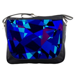 Blue Broken Glass Messenger Bags by Valentinaart