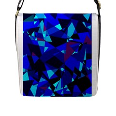 Blue Broken Glass Flap Messenger Bag (l)  by Valentinaart