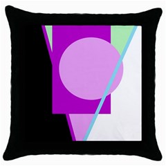 Purple Geometric Design Throw Pillow Case (black) by Valentinaart