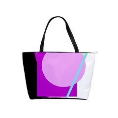 Purple Geometric Design Shoulder Handbags by Valentinaart