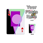 Purple geometric design Playing Cards 54 (Mini)  Front - Heart4