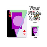 Purple geometric design Playing Cards 54 (Mini)  Front - HeartK