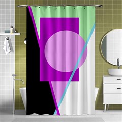 Purple Geometric Design Shower Curtain 48  X 72  (small)  by Valentinaart