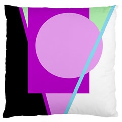 Purple Geometric Design Large Cushion Case (one Side) by Valentinaart