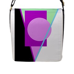 Purple Geometric Design Flap Messenger Bag (l)  by Valentinaart