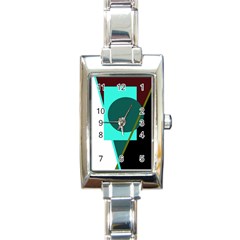 Geometric Abstract Design Rectangle Italian Charm Watch by Valentinaart