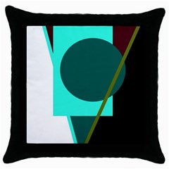 Geometric Abstract Design Throw Pillow Case (black) by Valentinaart