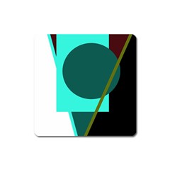 Geometric Abstract Design Square Magnet by Valentinaart