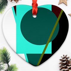 Geometric Abstract Design Heart Ornament (2 Sides) by Valentinaart