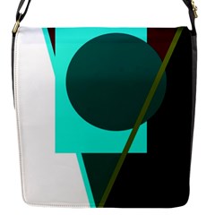 Geometric Abstract Design Flap Messenger Bag (s) by Valentinaart