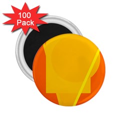 Orange Abstract Design 2 25  Magnets (100 Pack)  by Valentinaart