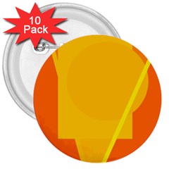 Orange Abstract Design 3  Buttons (10 Pack)  by Valentinaart