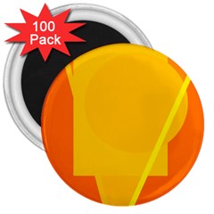 Orange Abstract Design 3  Magnets (100 Pack) by Valentinaart