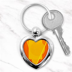 Orange Abstract Design Key Chains (heart)  by Valentinaart