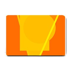 Orange Abstract Design Small Doormat  by Valentinaart