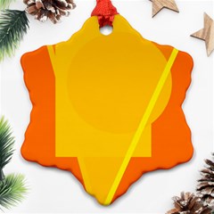 Orange Abstract Design Snowflake Ornament (2-side) by Valentinaart