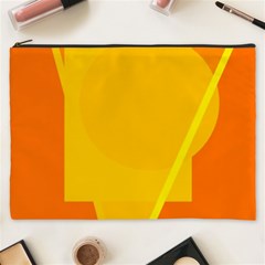 Orange Abstract Design Cosmetic Bag (xxxl)  by Valentinaart