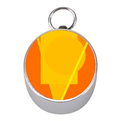 Orange Abstract Design Mini Silver Compasses by Valentinaart