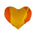 Orange abstract design Standard 16  Premium Flano Heart Shape Cushions Front