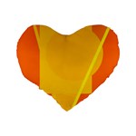 Orange abstract design Standard 16  Premium Flano Heart Shape Cushions Back