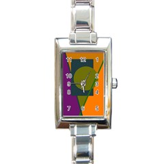 Geometric Abstraction Rectangle Italian Charm Watch by Valentinaart