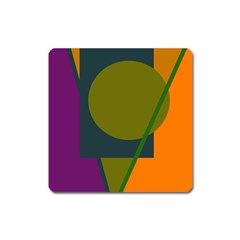 Geometric Abstraction Square Magnet by Valentinaart