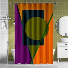 Geometric Abstraction Shower Curtain 48  X 72  (small)  by Valentinaart