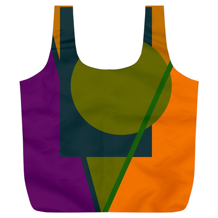 Geometric abstraction Full Print Recycle Bags (L) 