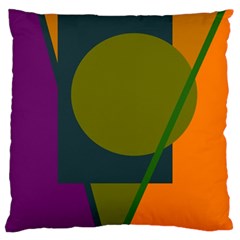 Geometric Abstraction Large Flano Cushion Case (two Sides) by Valentinaart