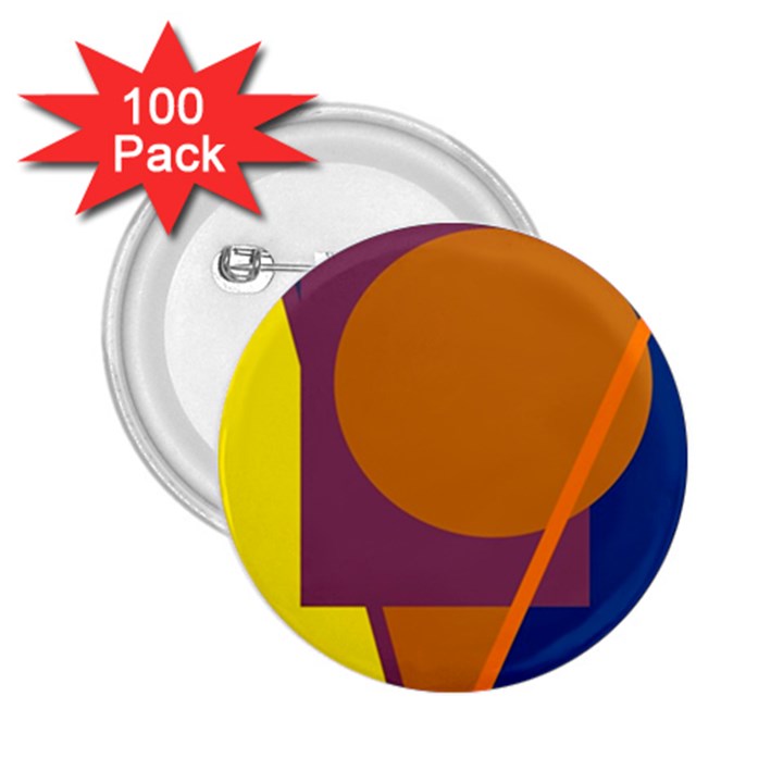 Geometric abstract desing 2.25  Buttons (100 pack) 