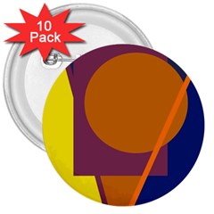 Geometric abstract desing 3  Buttons (10 pack) 