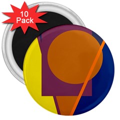 Geometric Abstract Desing 3  Magnets (10 Pack)  by Valentinaart