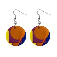 Geometric abstract desing Mini Button Earrings